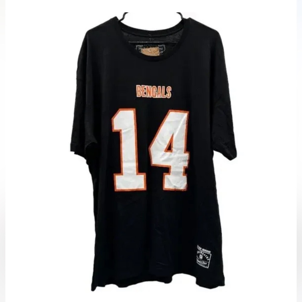 Mitchell‎ & Ness Cincinnati Bengals Ken Anderson 14 Black Short Sleeve Shirt XXL